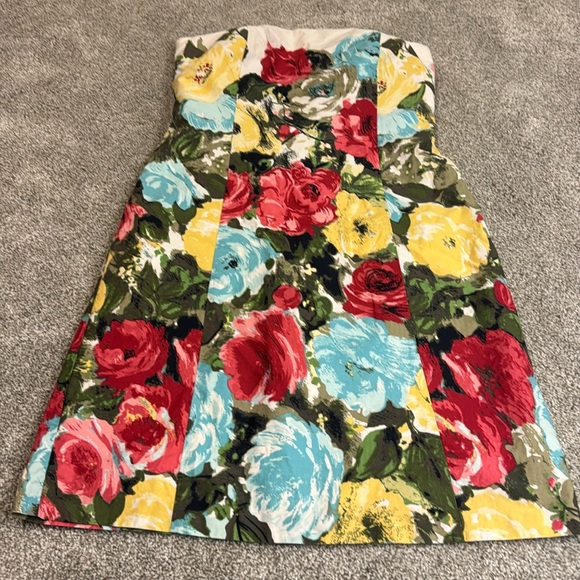 LOFT Strapless Floral Dress - Picture 1 of 8